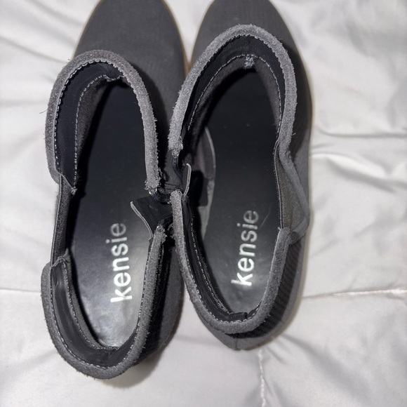 Kensie Gerona Leather Ankle Bootie Pointed Toe charcoal grey perforated size 7.5 - Picture 5 of 10